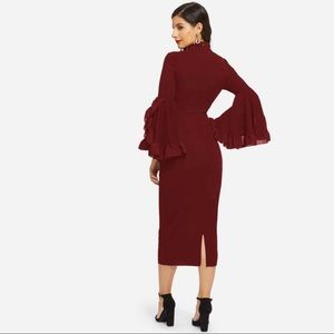- ‼️CRAZY SALE ‼️ flounce sleeves pencil dress